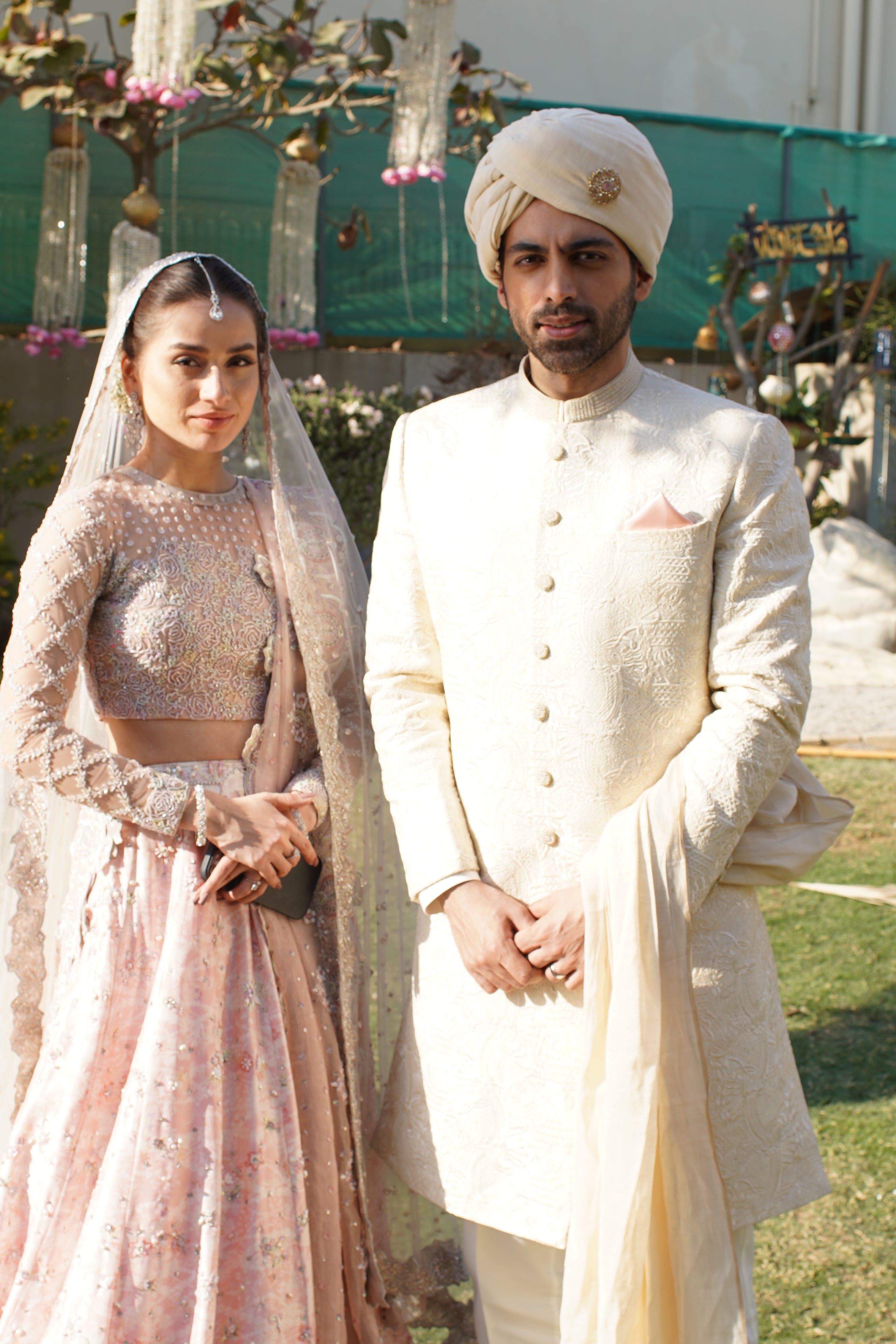 IVORY SHERWANI COLLAR AND BUTTON  EMBLESHMENT