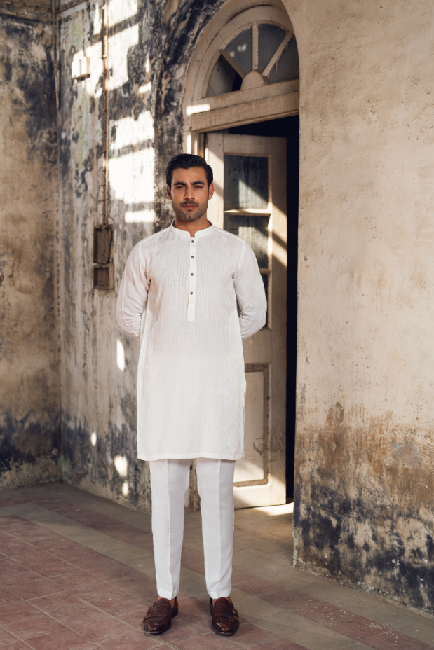 White Kurta trouser