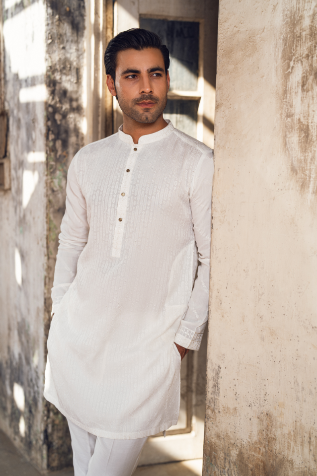 White Kurta trouser