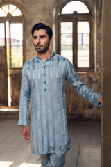 Silver Mist Ensemble Kurta Trouser