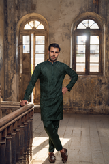 Bottel green Kurta trouser