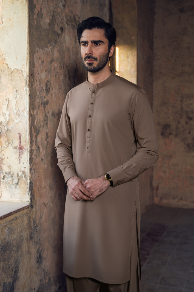 Plaster brown shalwar kameez