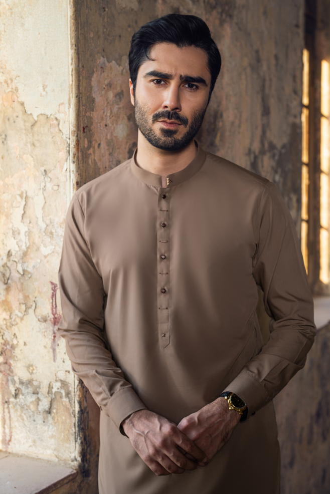 Plaster brown shalwar kameez