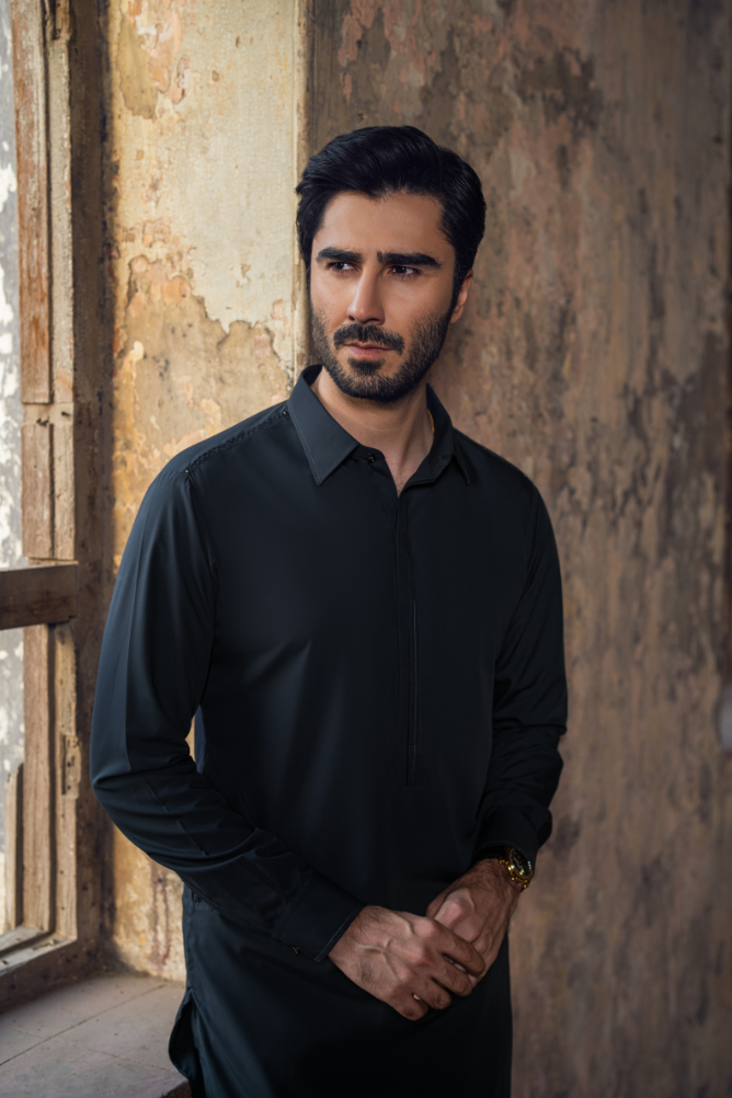 Dark Charcoal Grey Shalwar Kameez