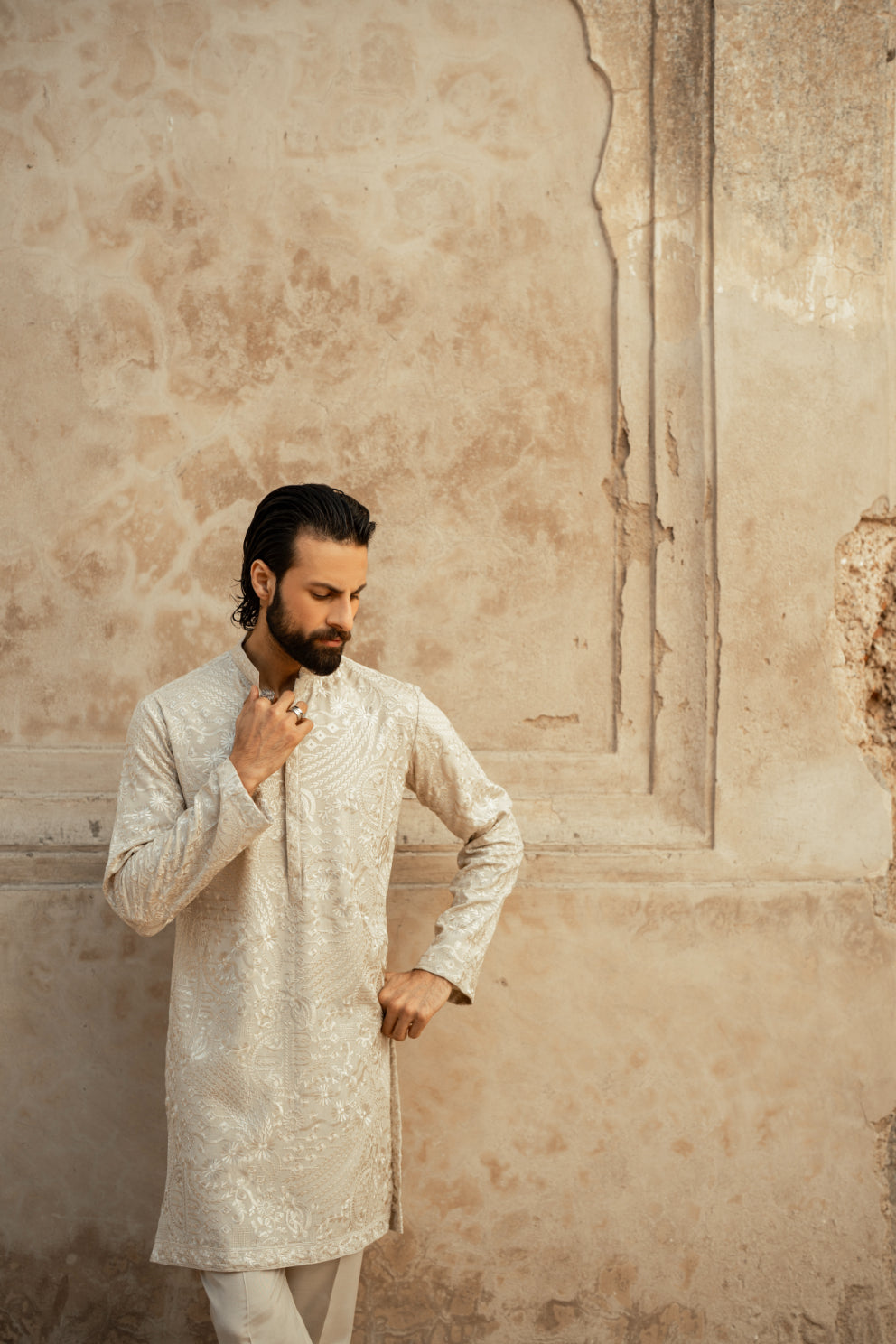 Sandstone Beige Kurta Trouser