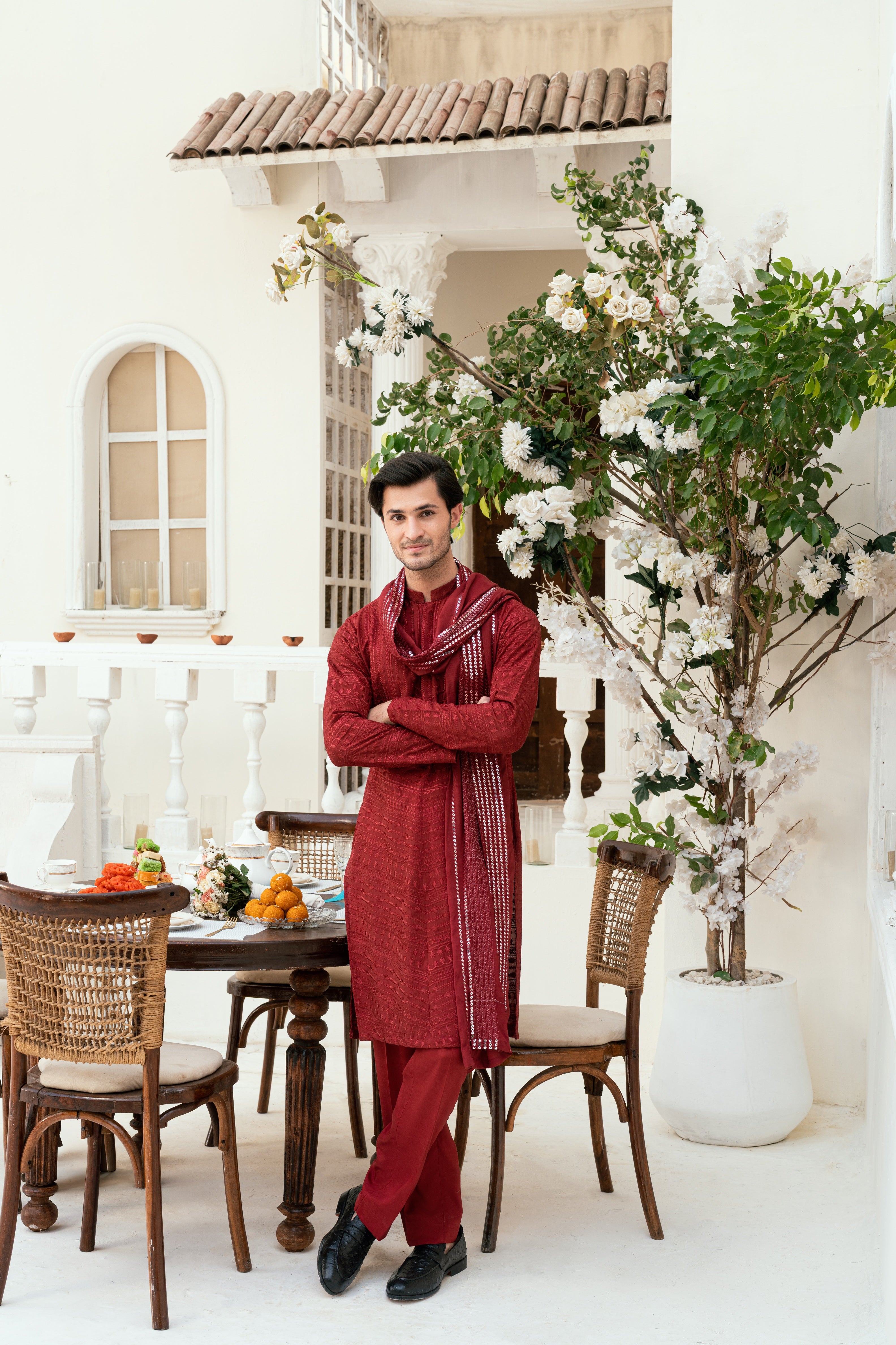 Deep maroon Kurta Trouser