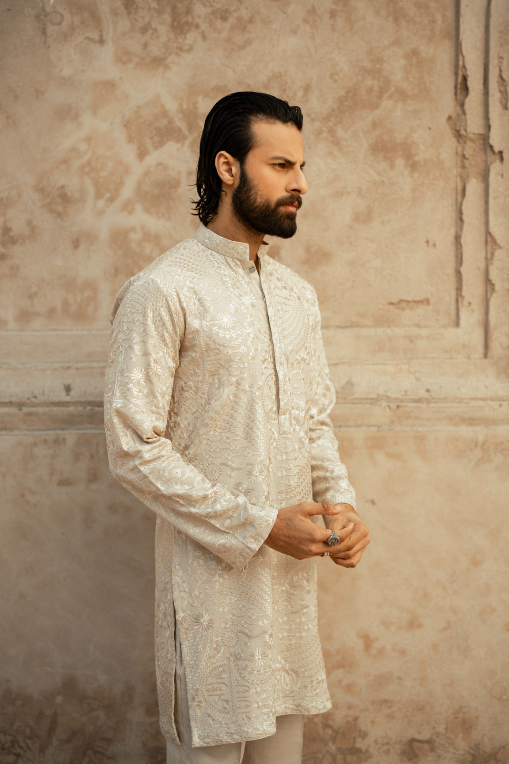 Sandstone Beige Kurta Trouser