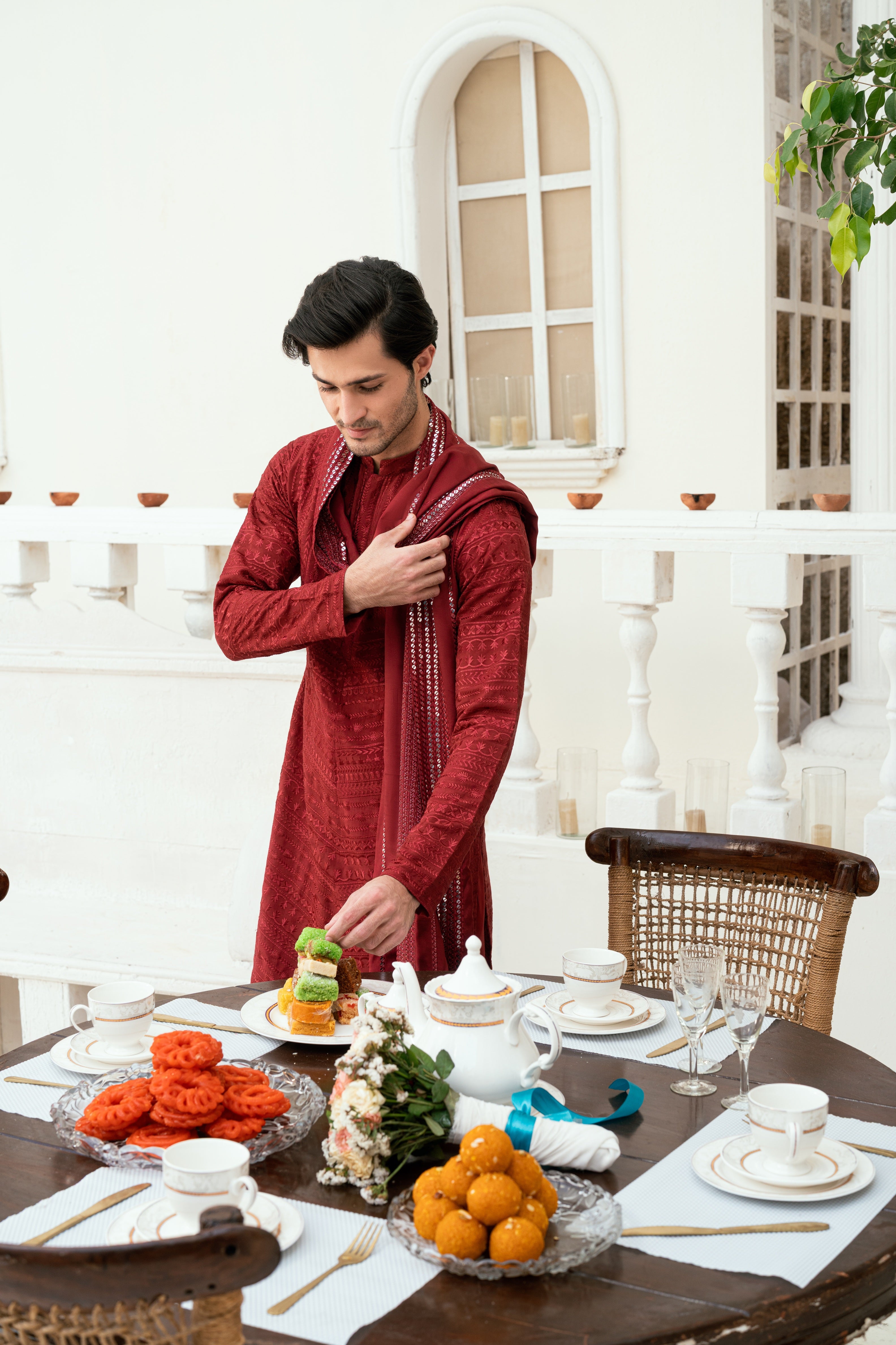 Deep maroon Kurta Trouser