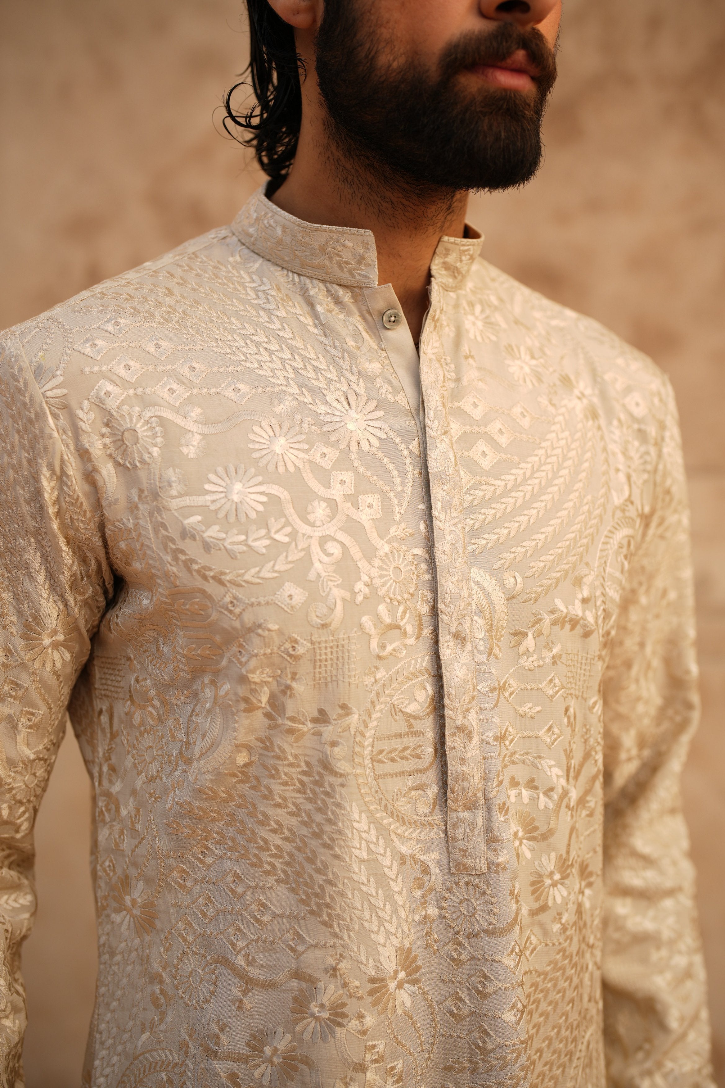 Sandstone Beige Kurta Trouser.