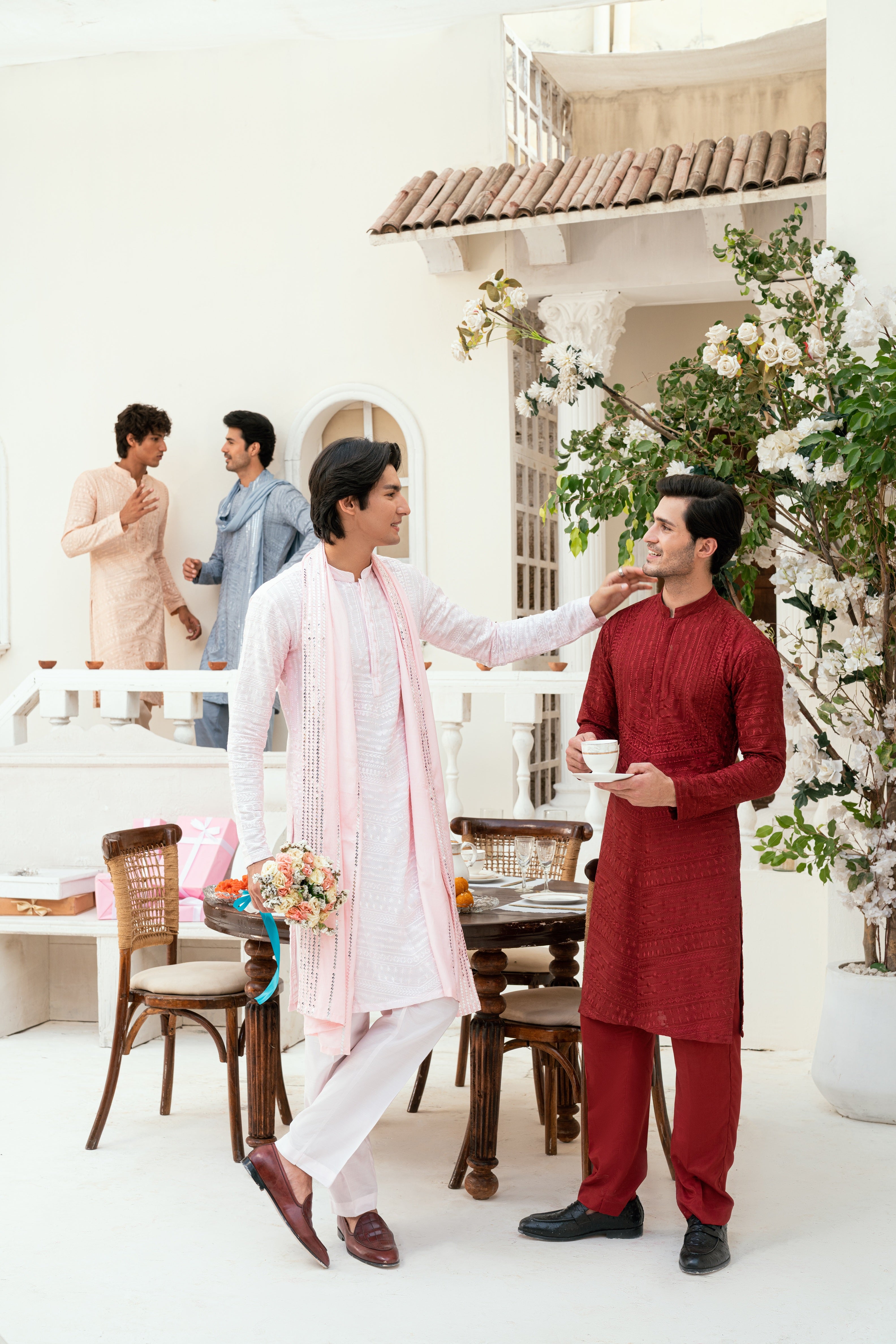 Soft Pastel pink Kurta Trouser