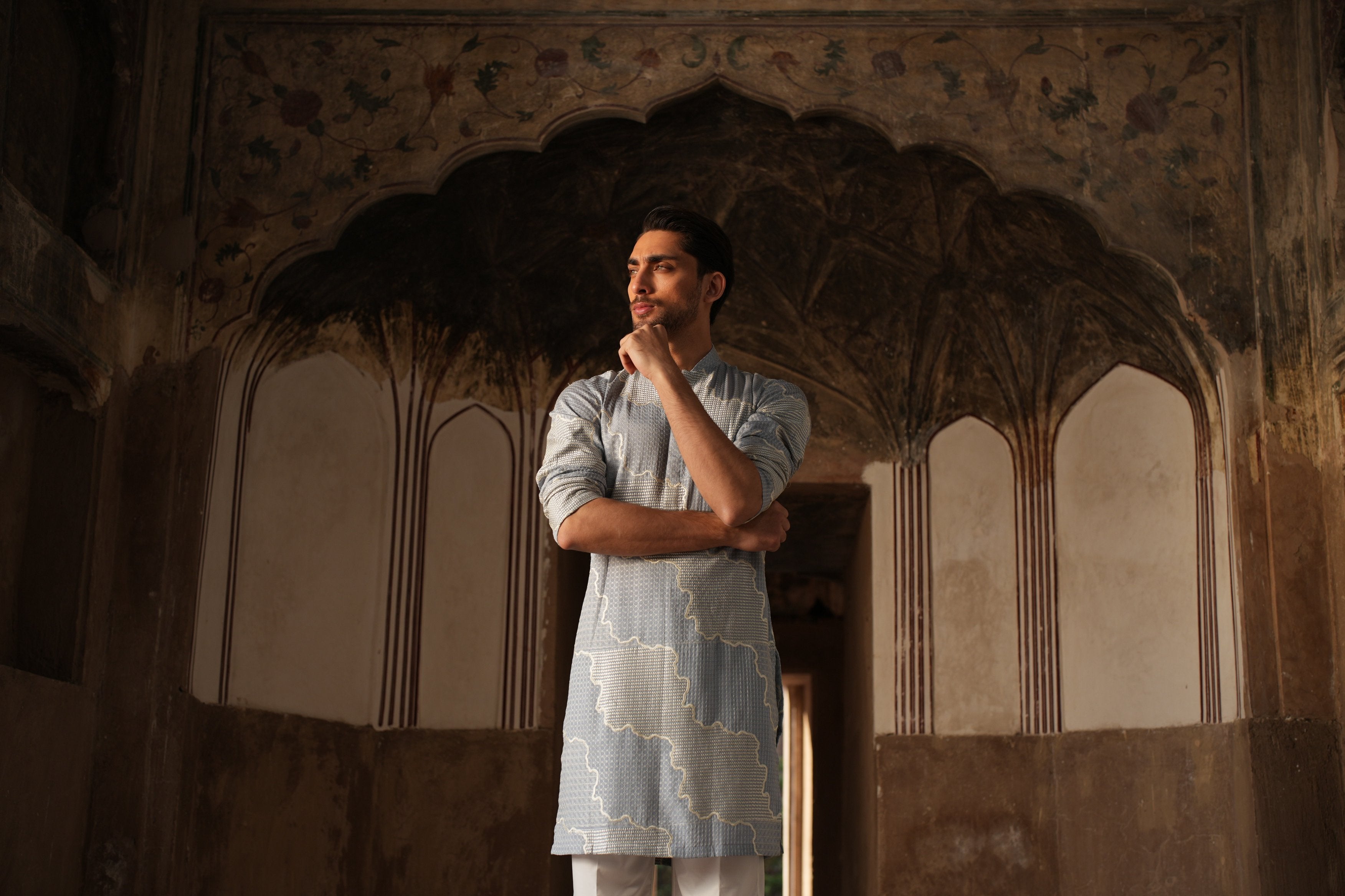Powder Sky Kurta Trouser.