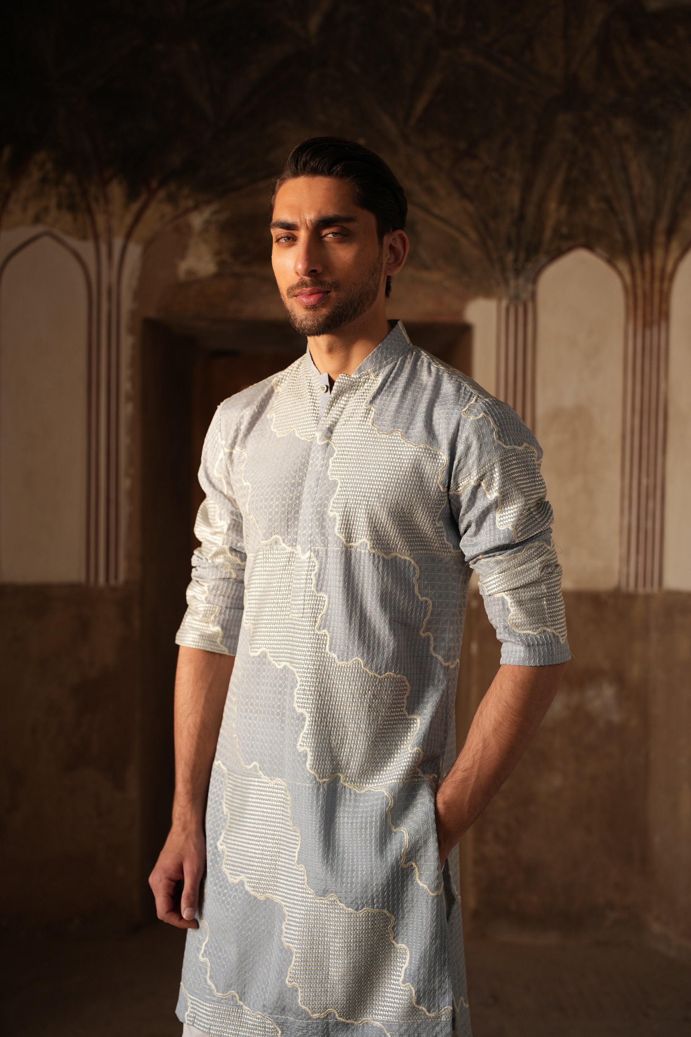 Powder Sky Kurta Trouser.
