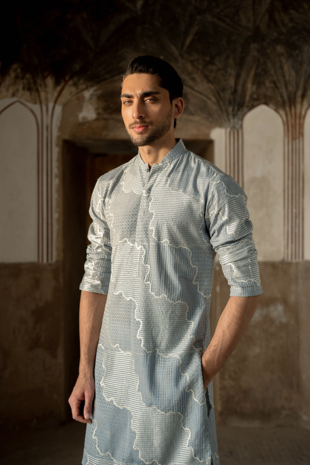 Powder Sky Kurta Trouser