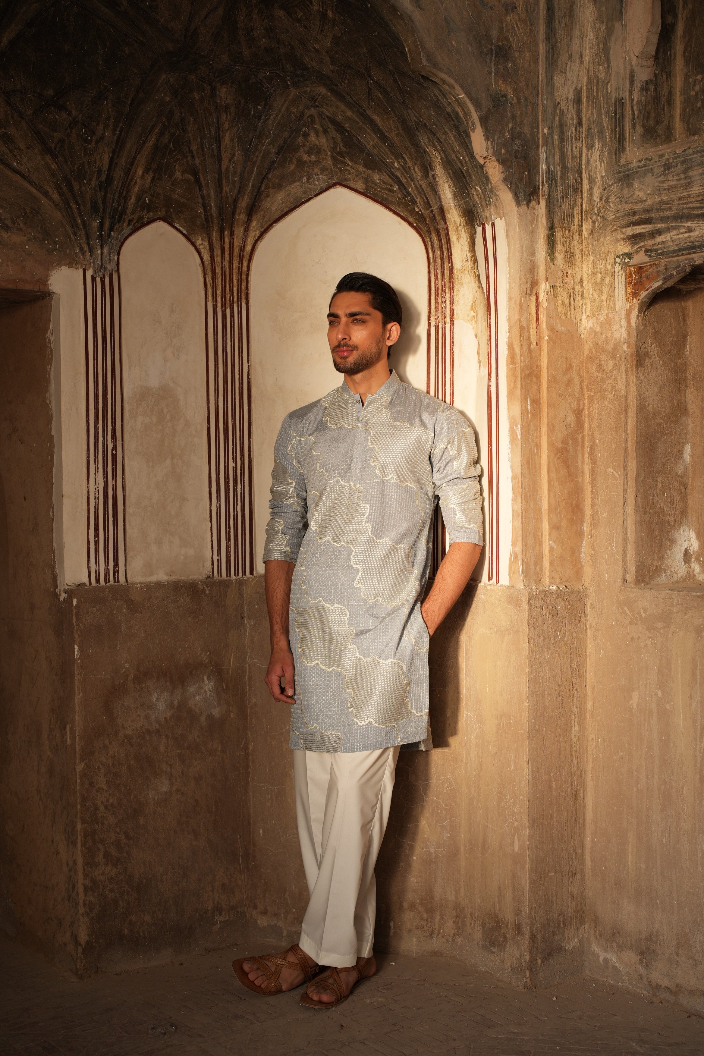 Powder Sky Kurta Trouser.