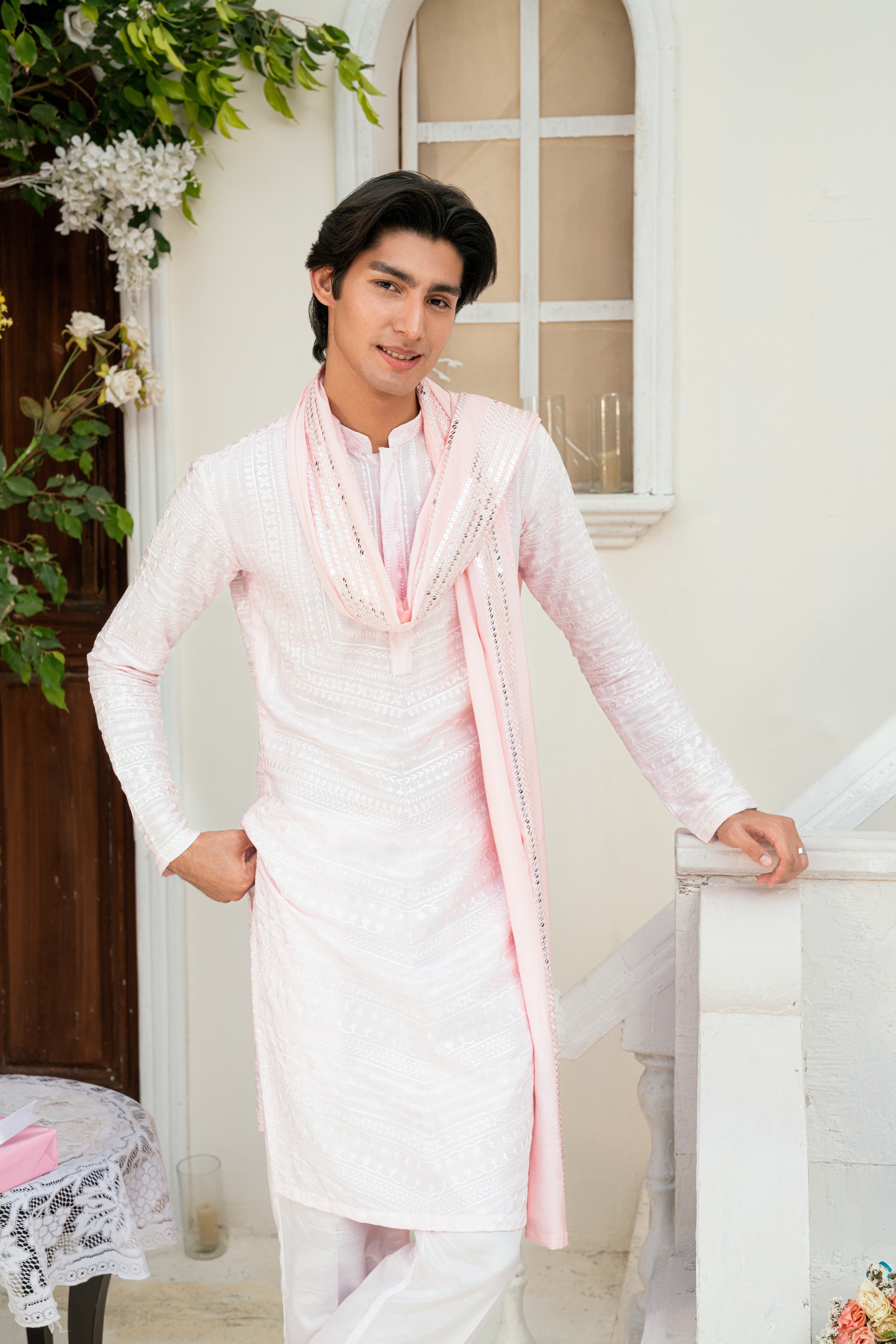 Soft Pastel pink Kurta Trouser