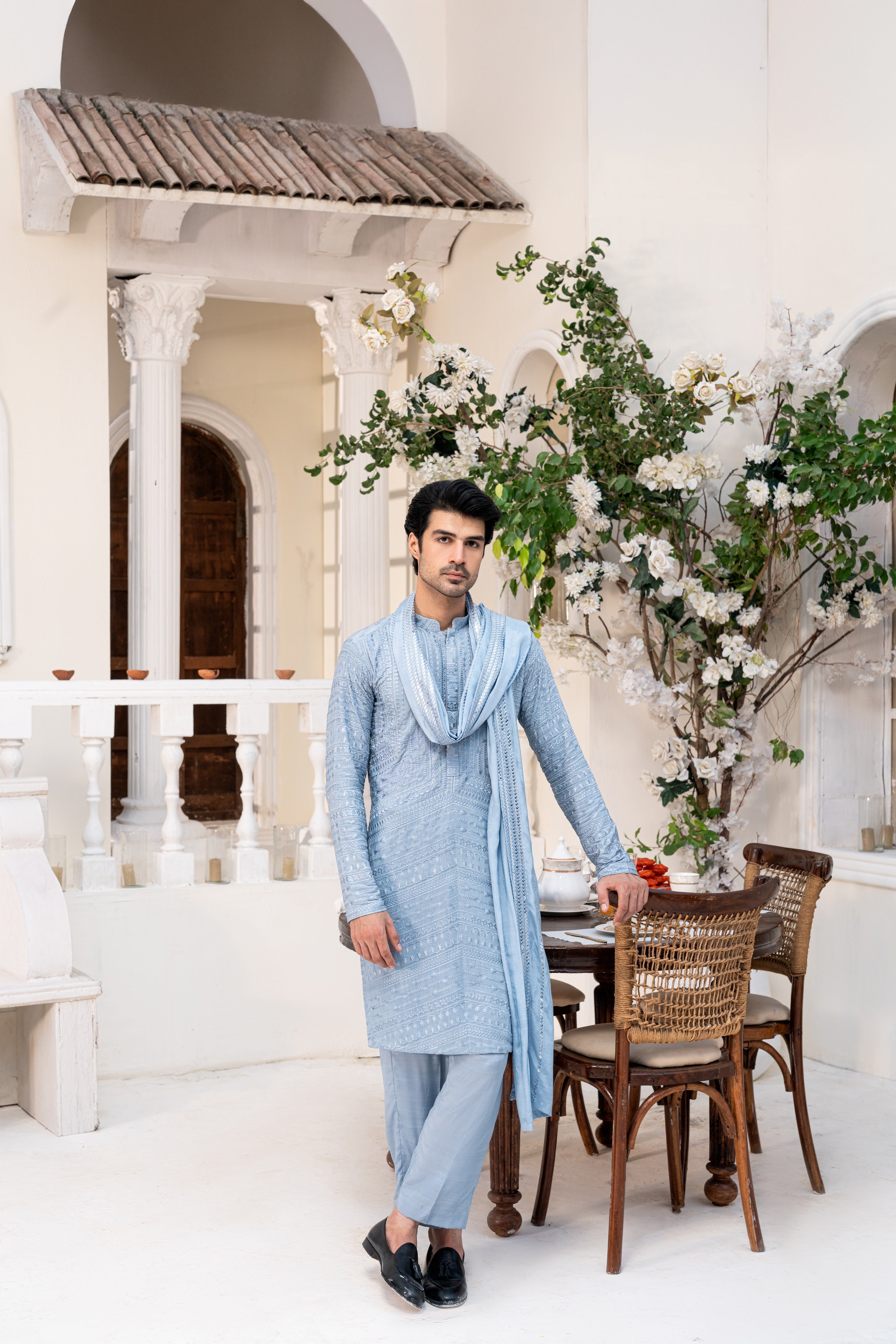 Soft Powder blue Kurta Trouser