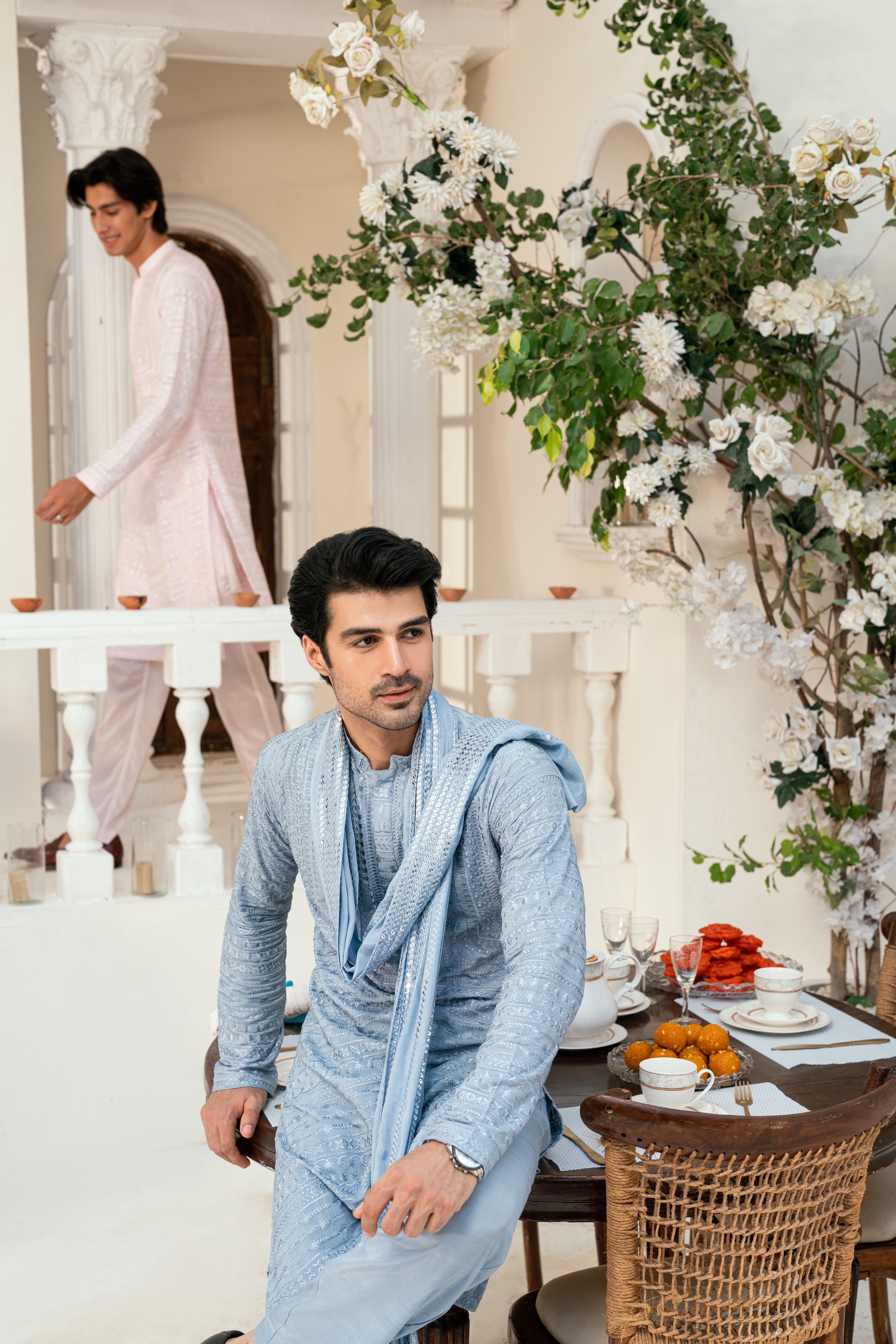 Soft Powder blue Kurta Trouser