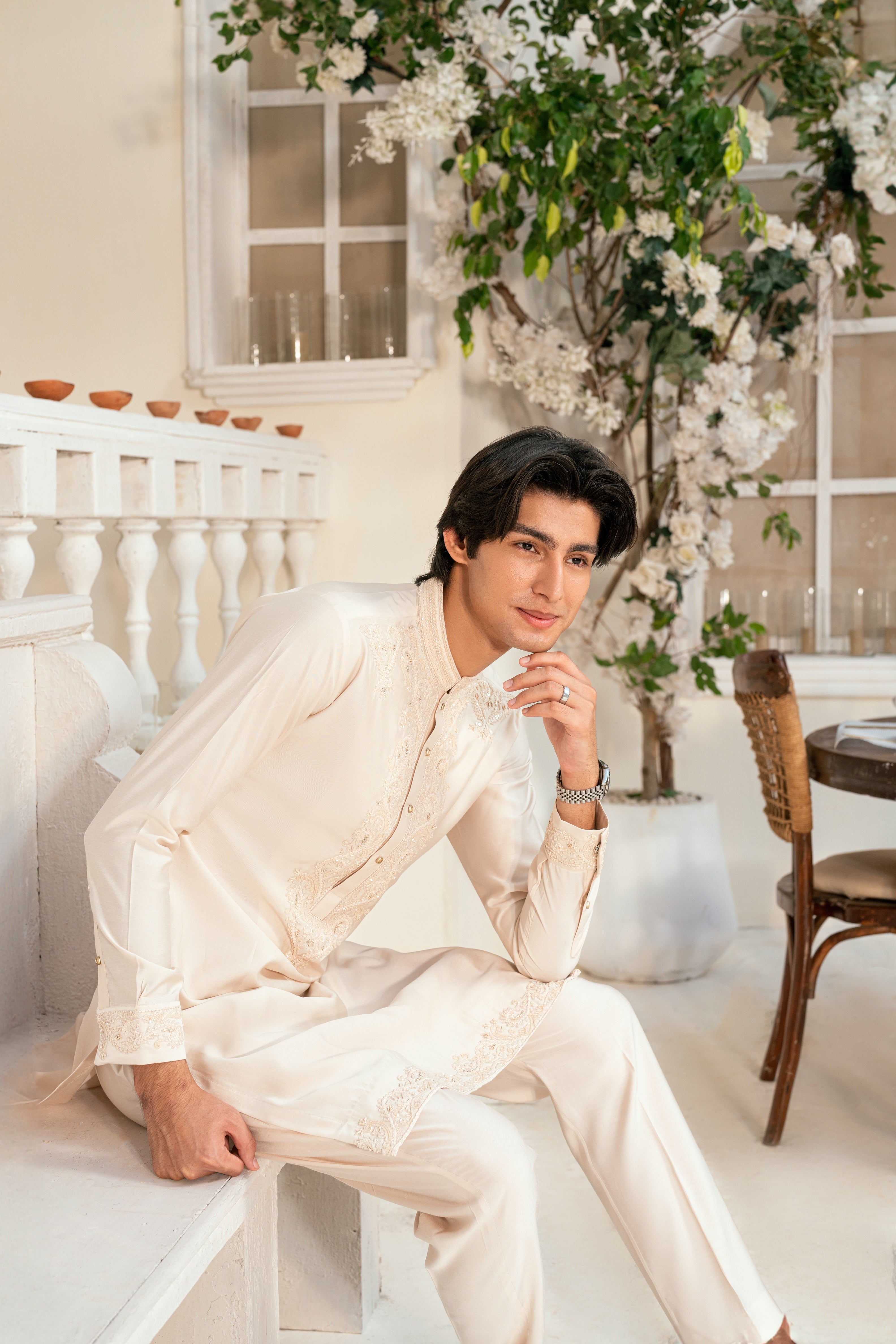 pastel pink kurta trouser