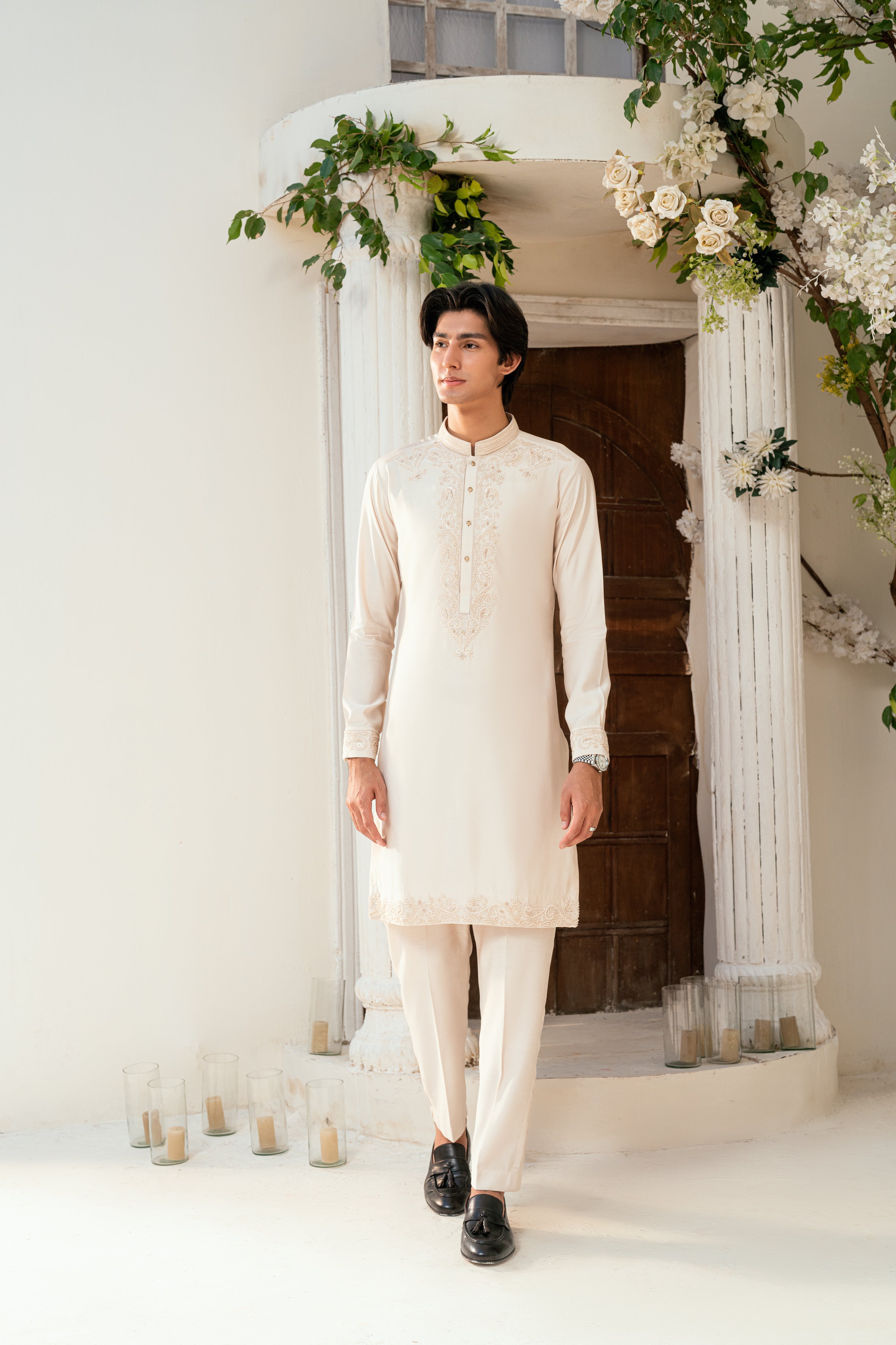 pastel pink kurta trouser