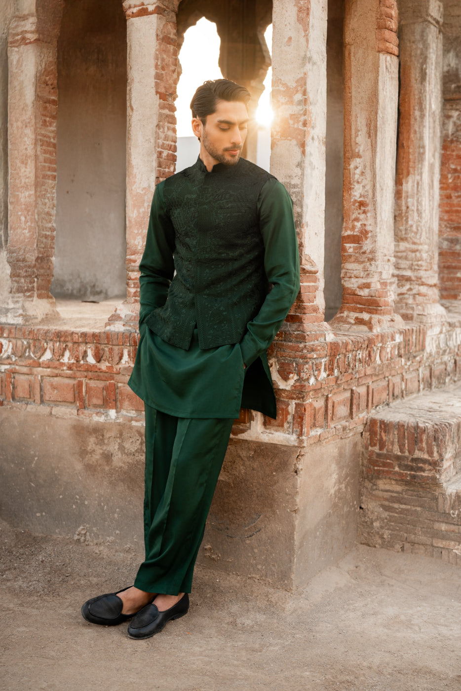 Emerald Silk Waistcoat