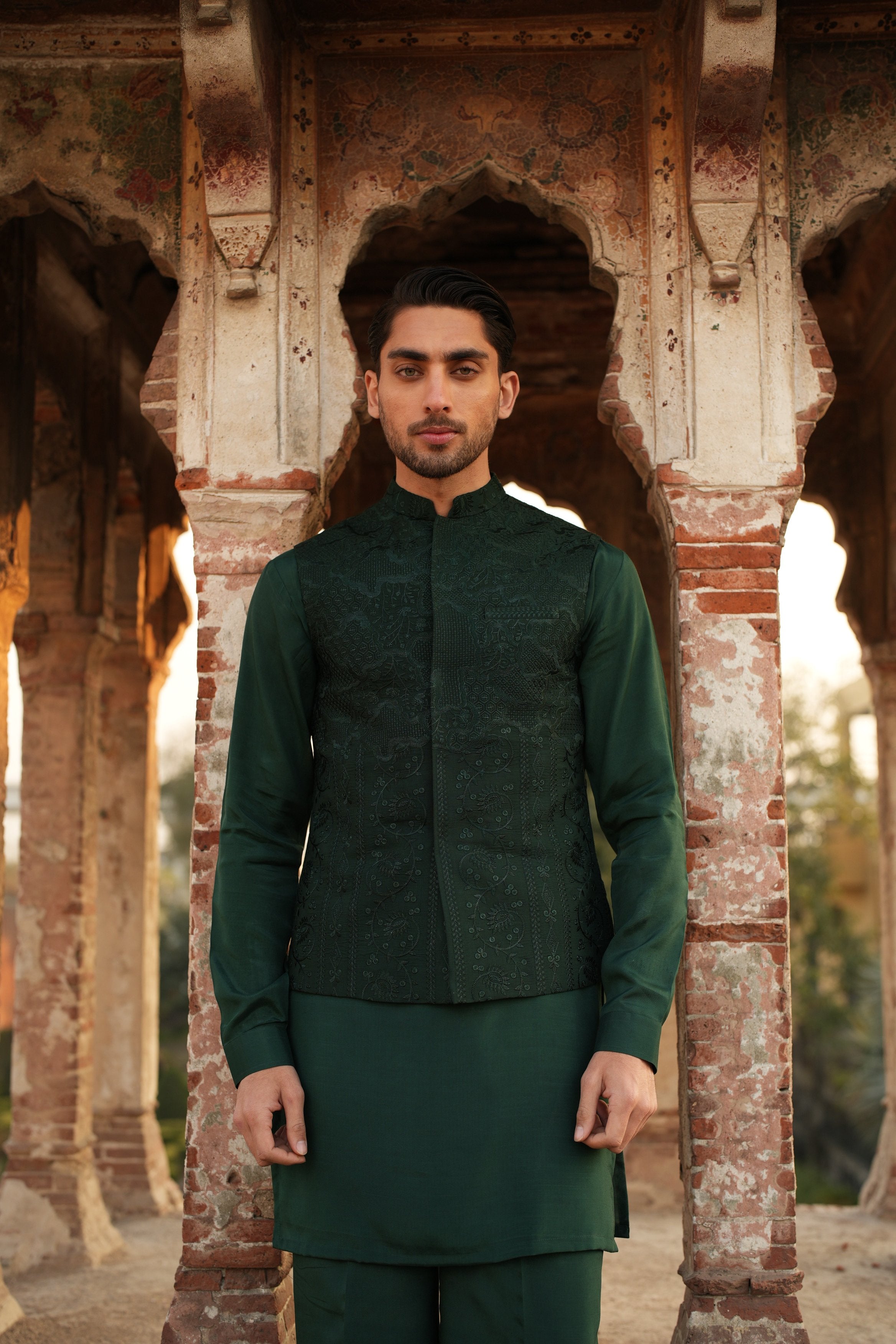Emerald Silk Waistcoat.