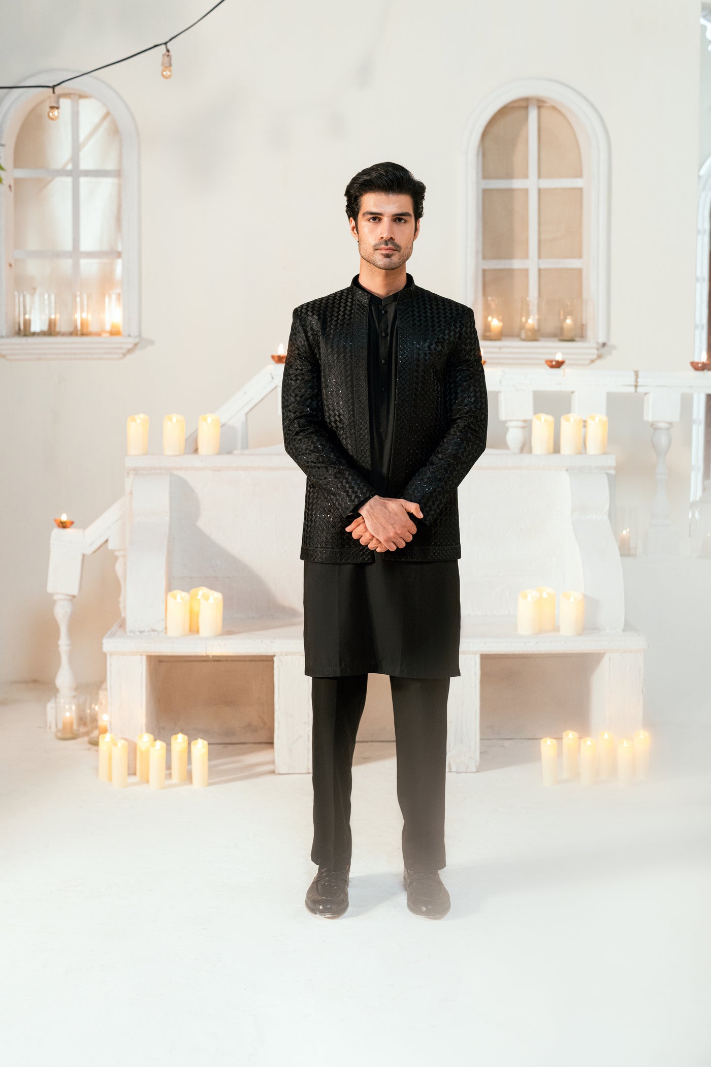Black Prince Coat Ensemble – Sameer Sain - Main Image