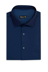 NAVY BLUE MICRO DOTED SHIRT