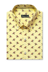 YELLOW BIRD PRINT SHIRT