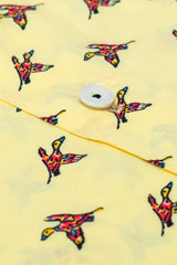 YELLOW BIRD PRINT SHIRT