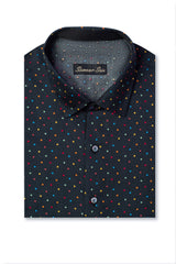 BLACK MULTI COLOUR DOTTED SHIRT