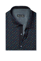 BLACK MULTI COLOUR DOTTED SHIRT