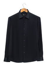 BLACK SILK PARTY WEAR SHIRT