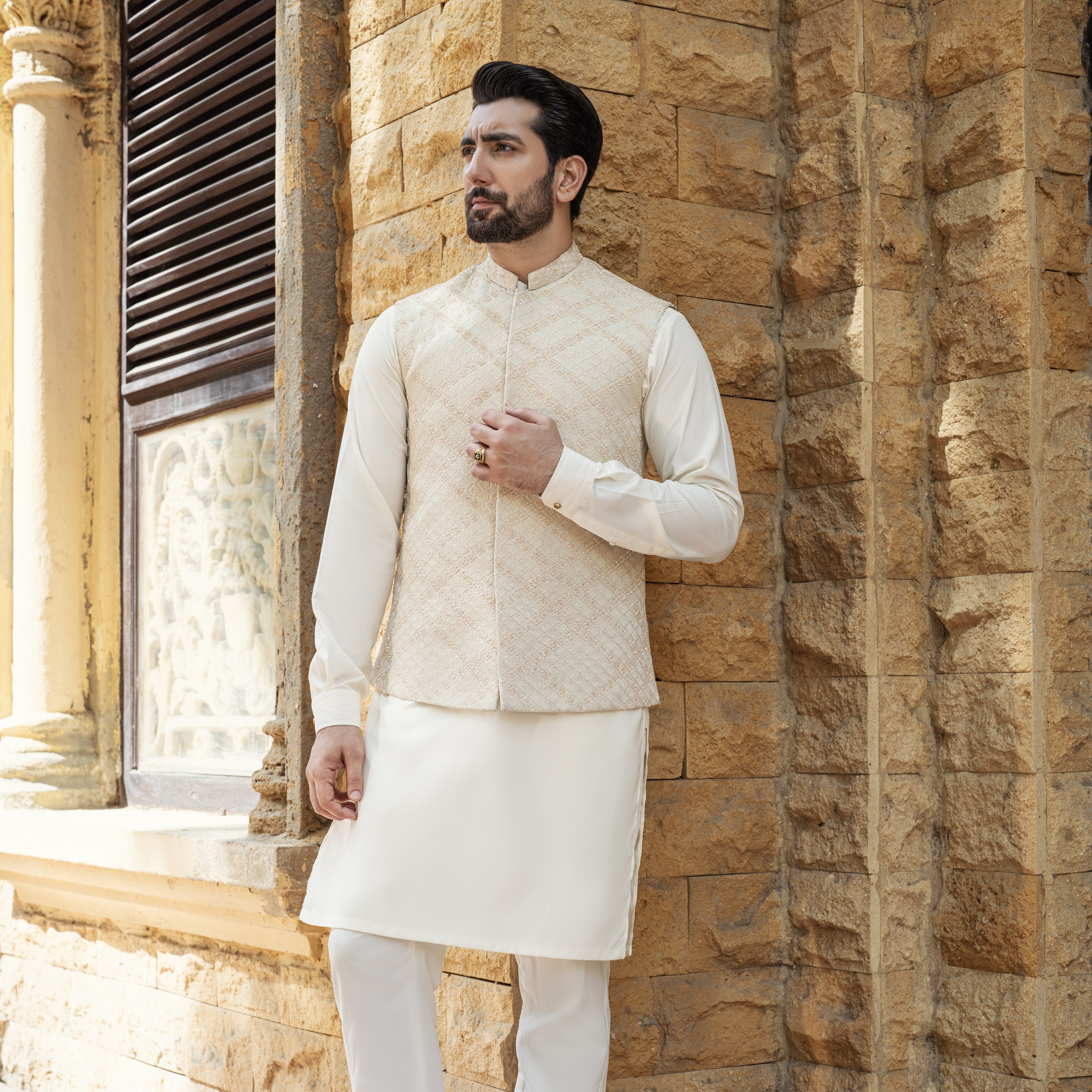 Off White Cross Check Diamond Waistcoat