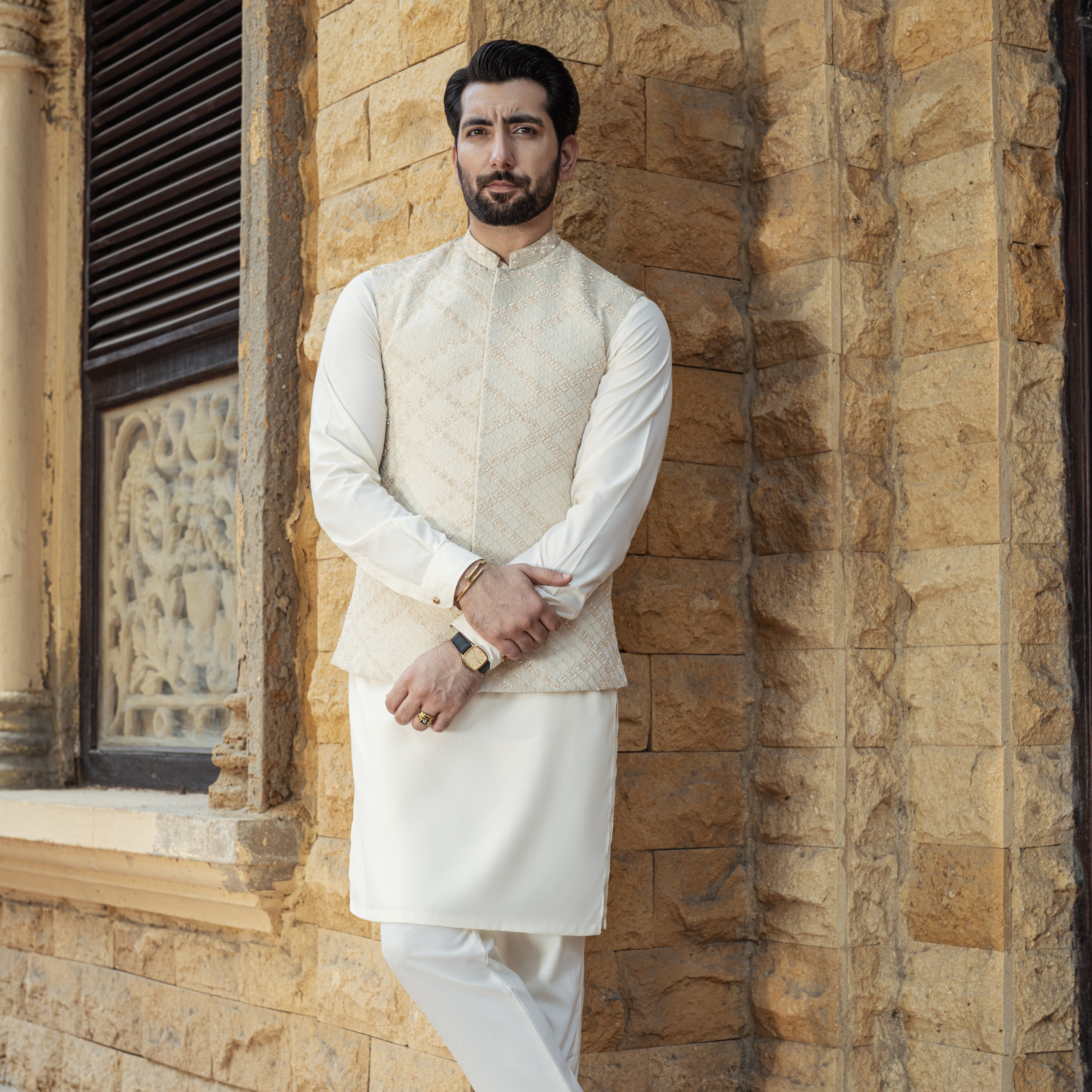 Off White Cross Check Diamond Waistcoat