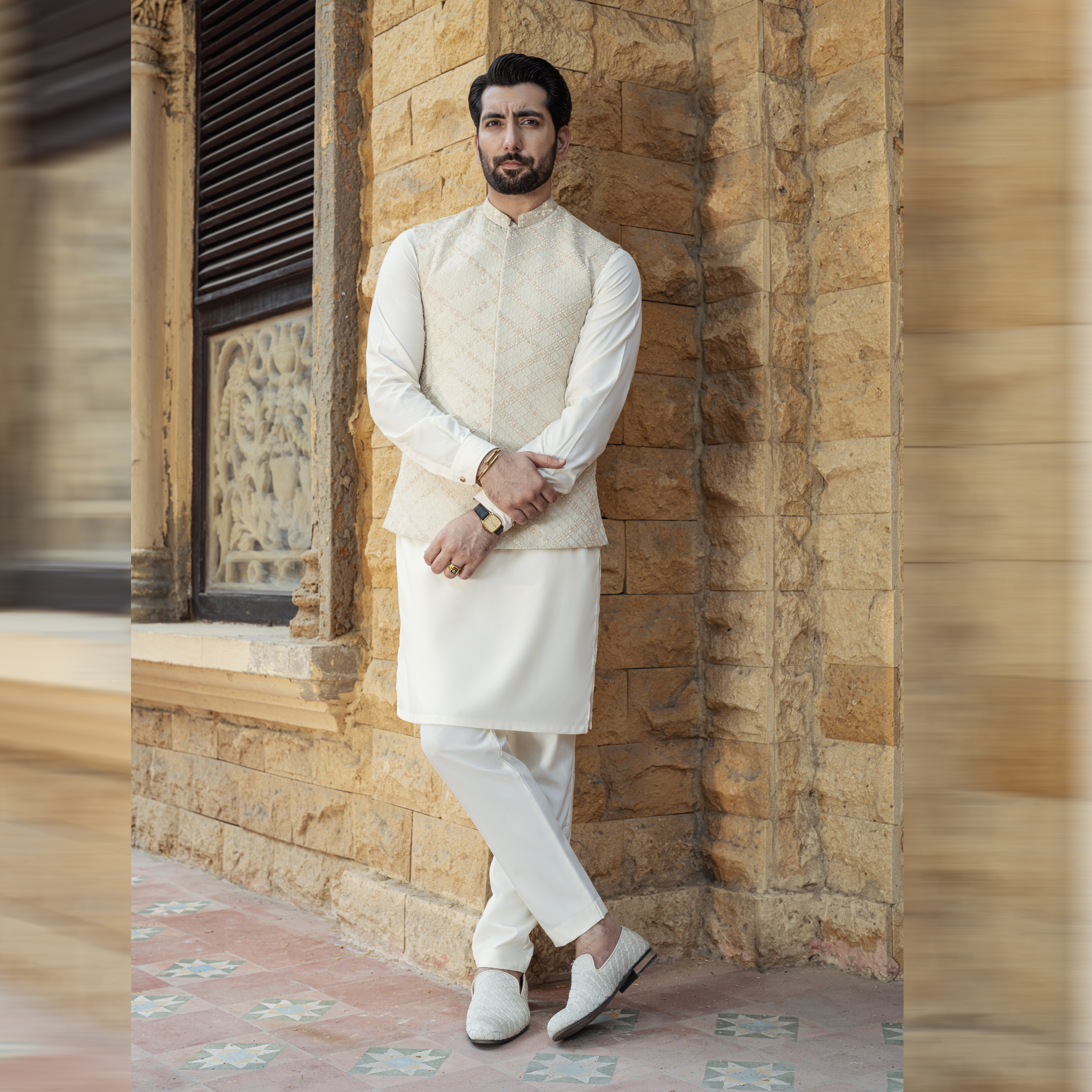 Off White Cross Check Diamond Waistcoat