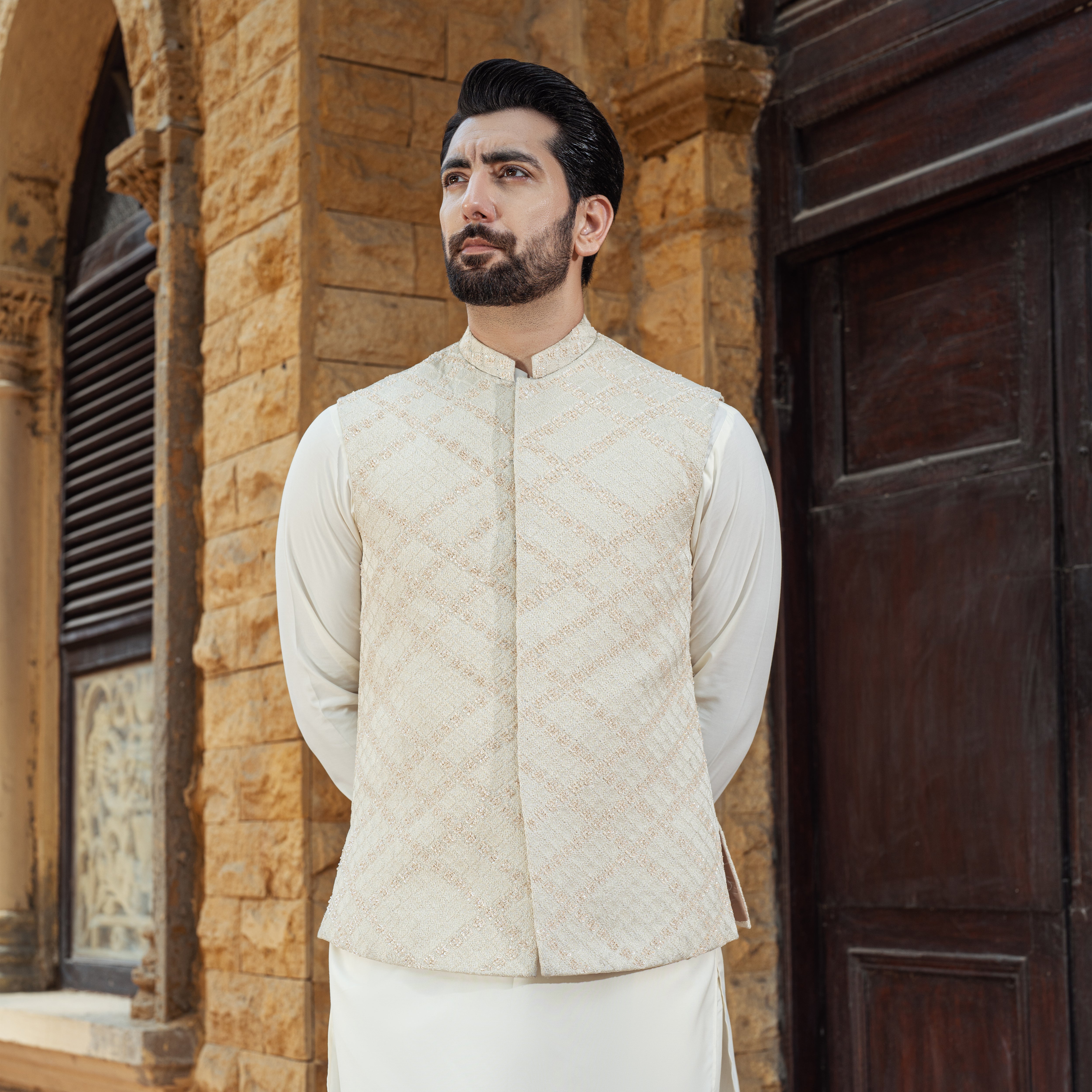 Off White Cross Check Diamond Waistcoat