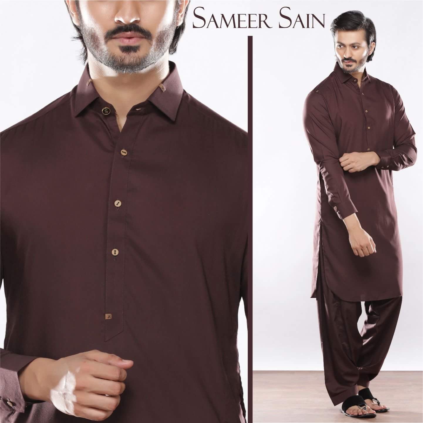 BROWN SHALWAR KAMEEZ