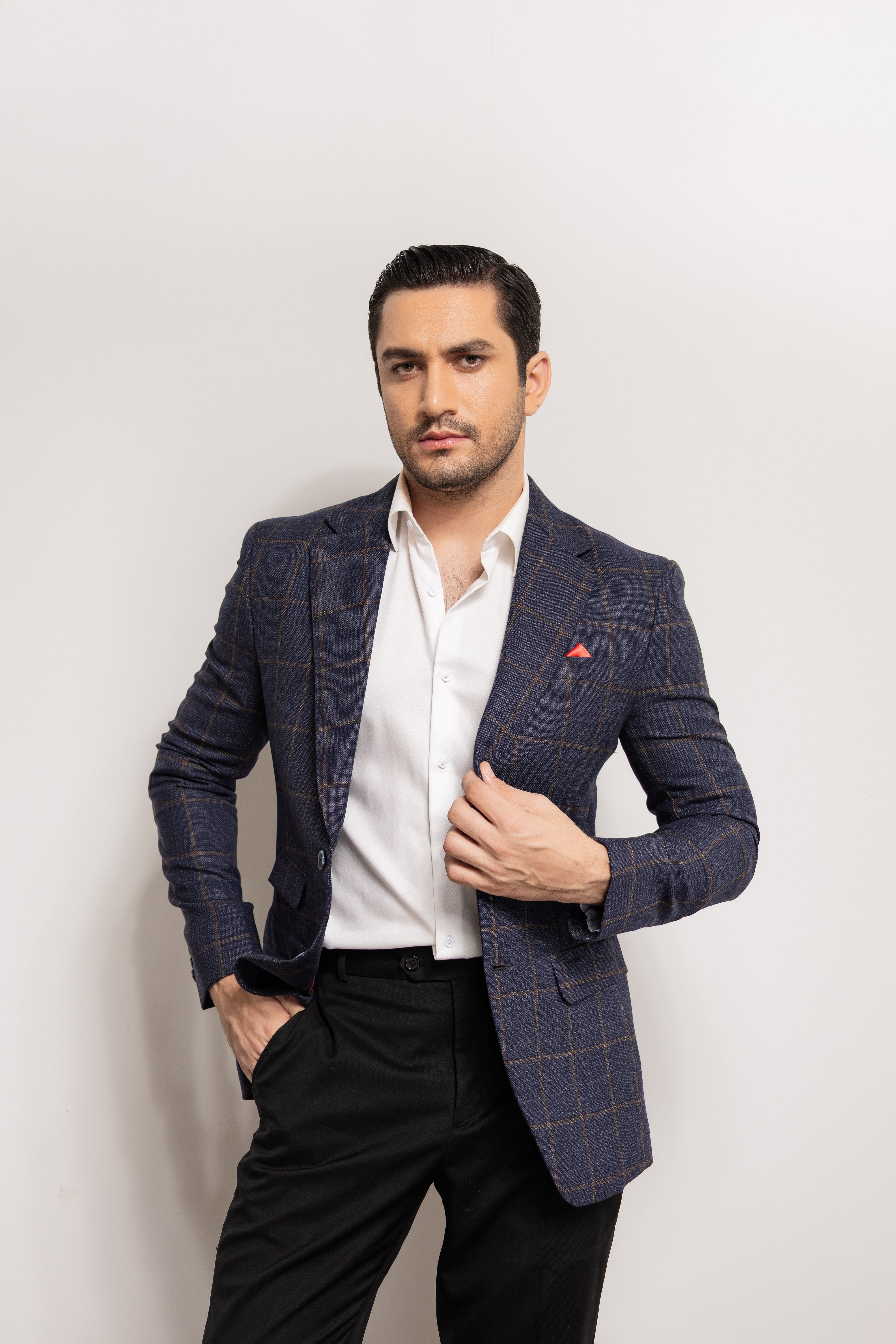 Plaid Tweed Wool Jacket.