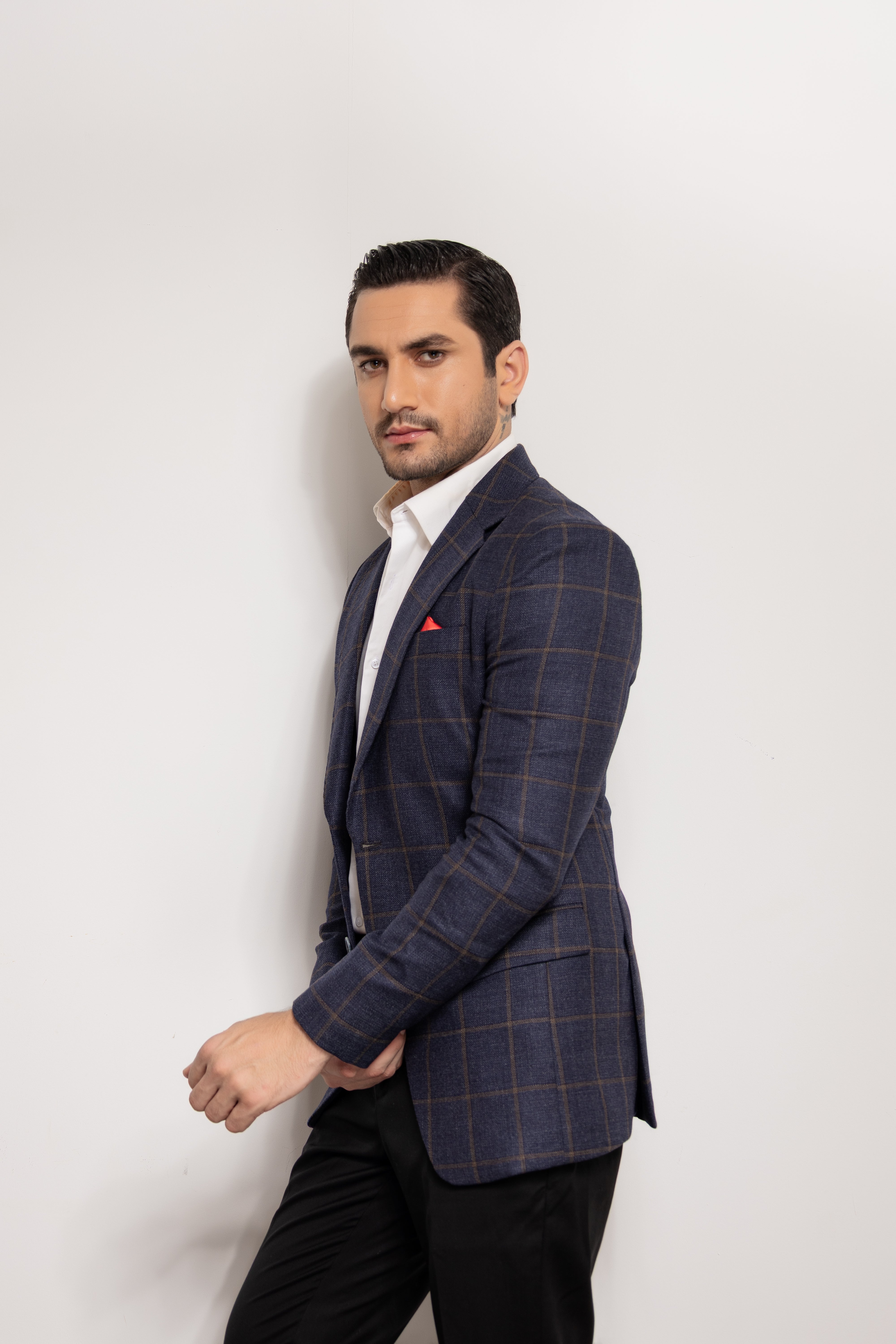 Plaid Tweed Wool Jacket.