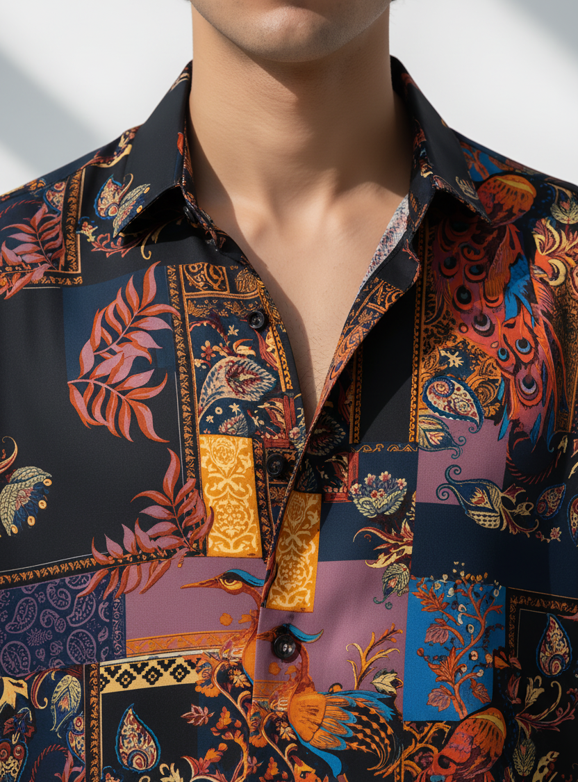 MULTI COLOURFUL ART WORK SHIRT