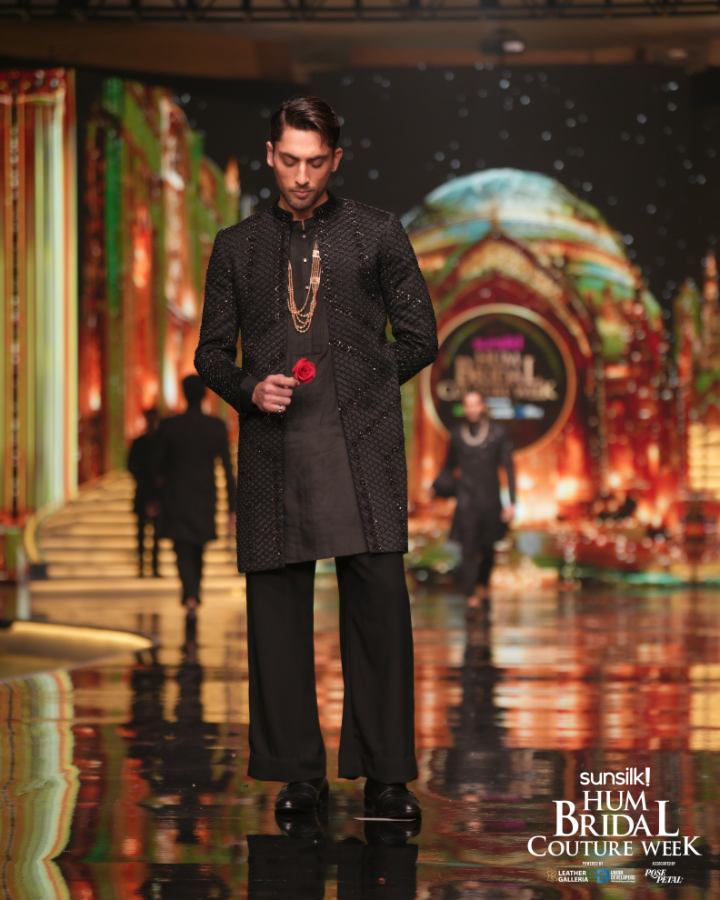 Noir Diamond Cut Sherwani