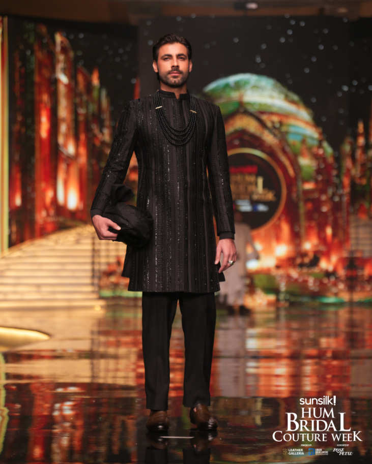 Noir Vertical Edge Sherwani