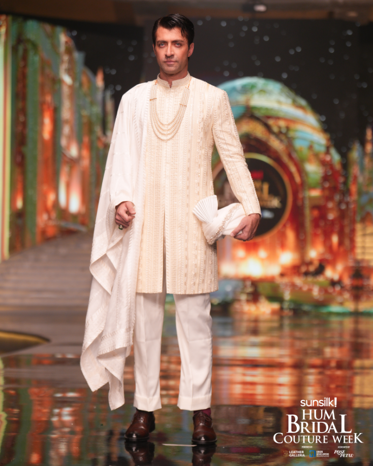 Cream Regal Embellished Sherwani