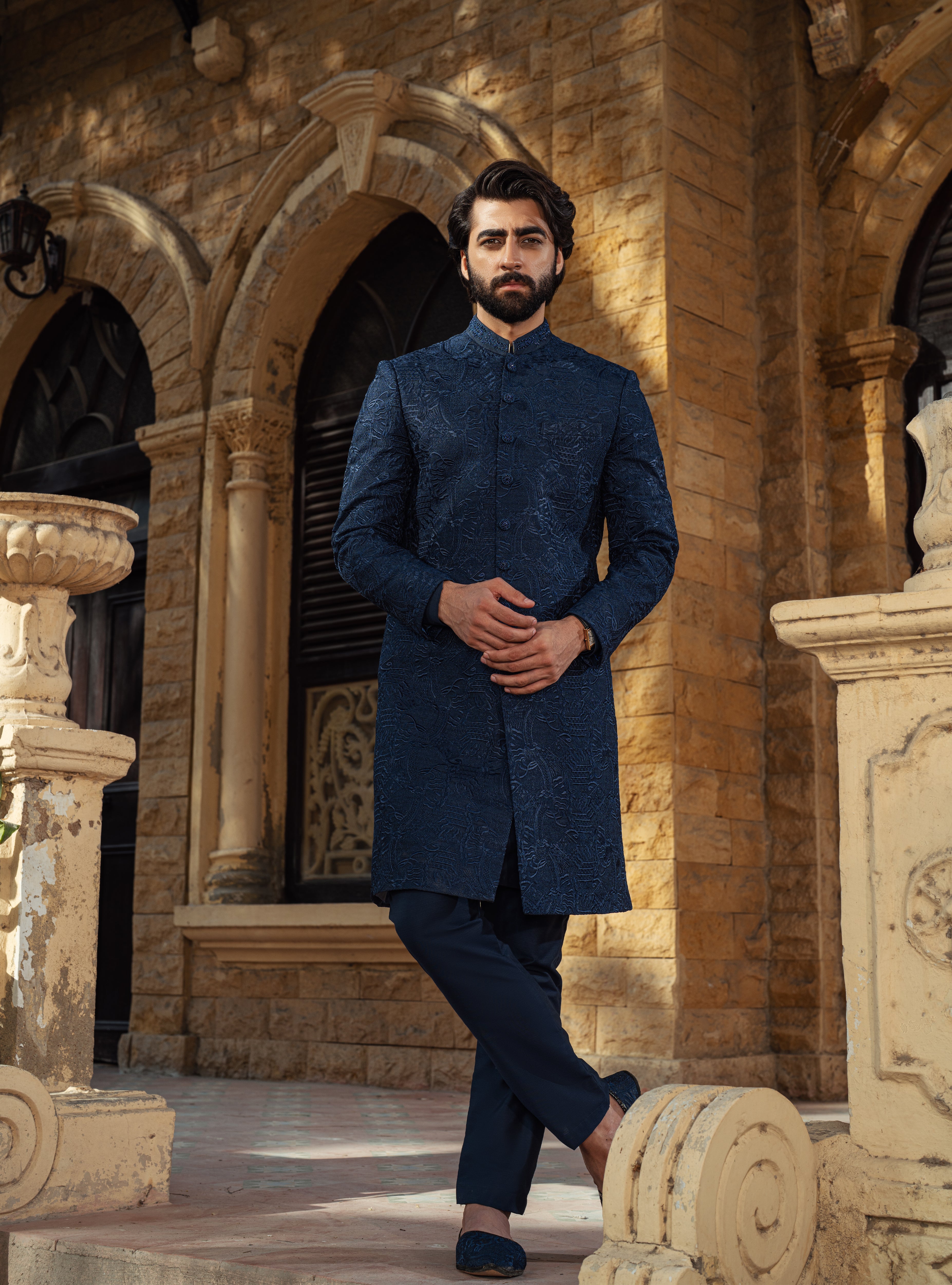 Attractive blue Sherwani