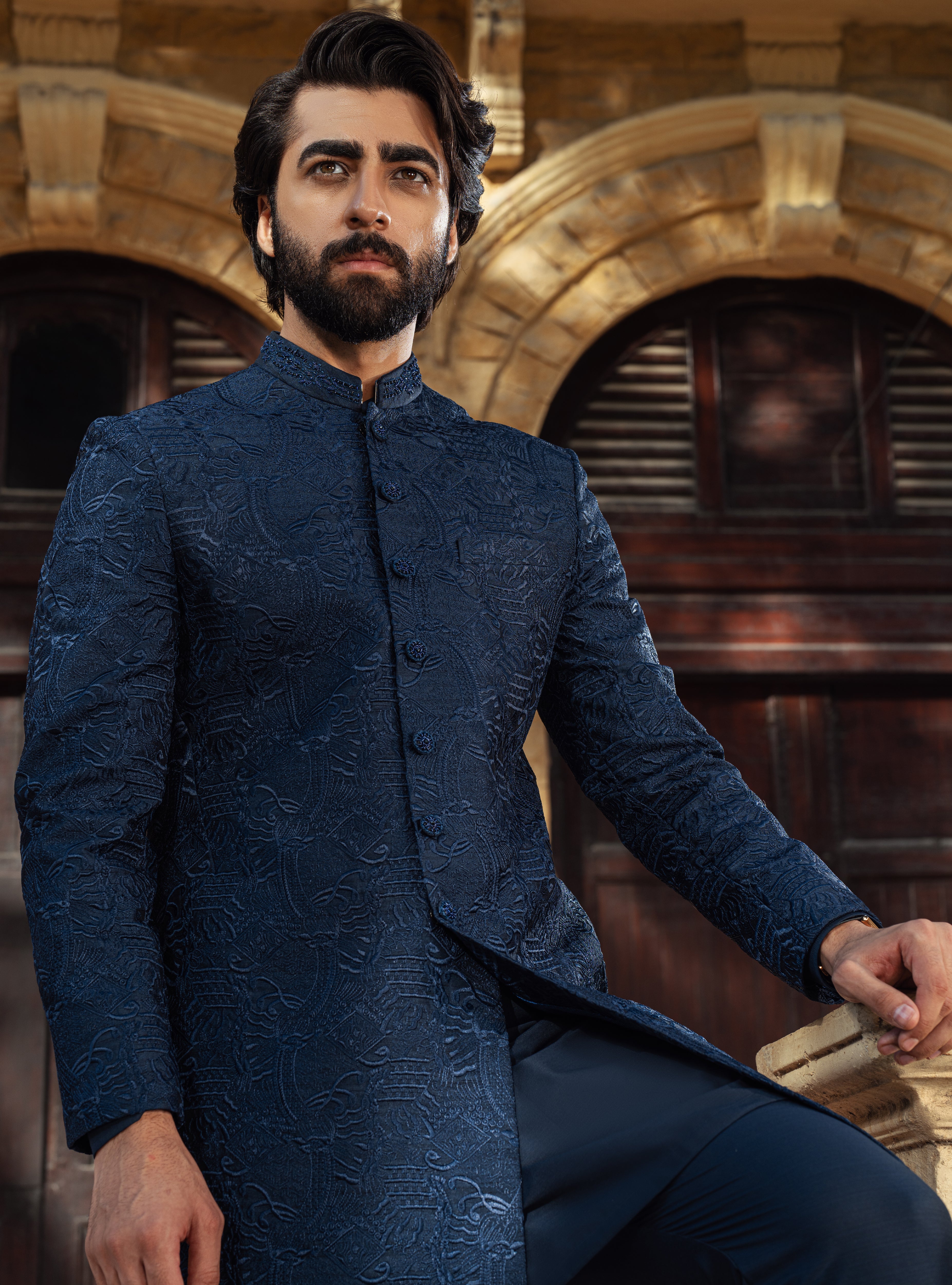 Attractive blue Sherwani