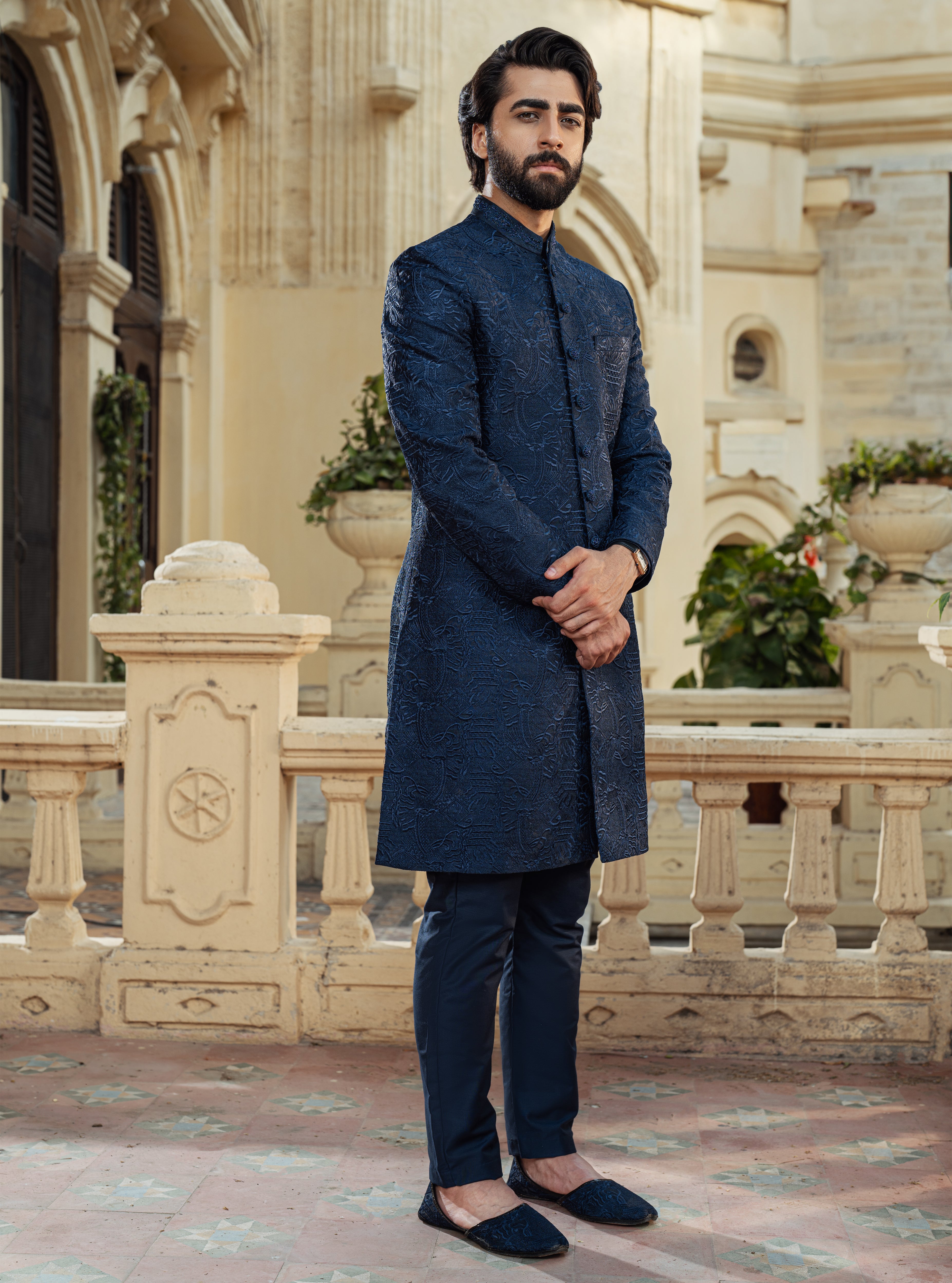 Attractive blue Sherwani