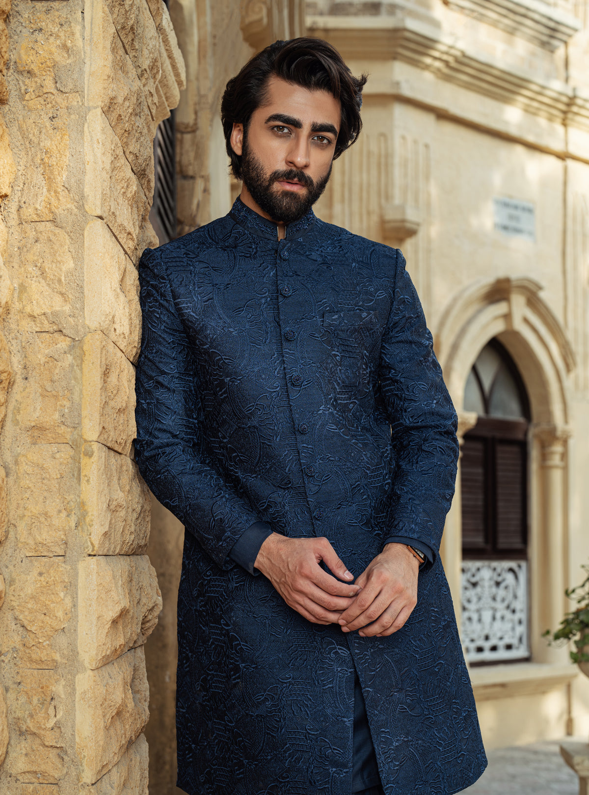 Attractive blue Sherwani