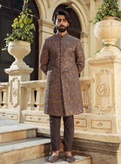 Brown and antique mixture Sherwani