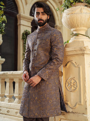 Brown and antique mixture Sherwani