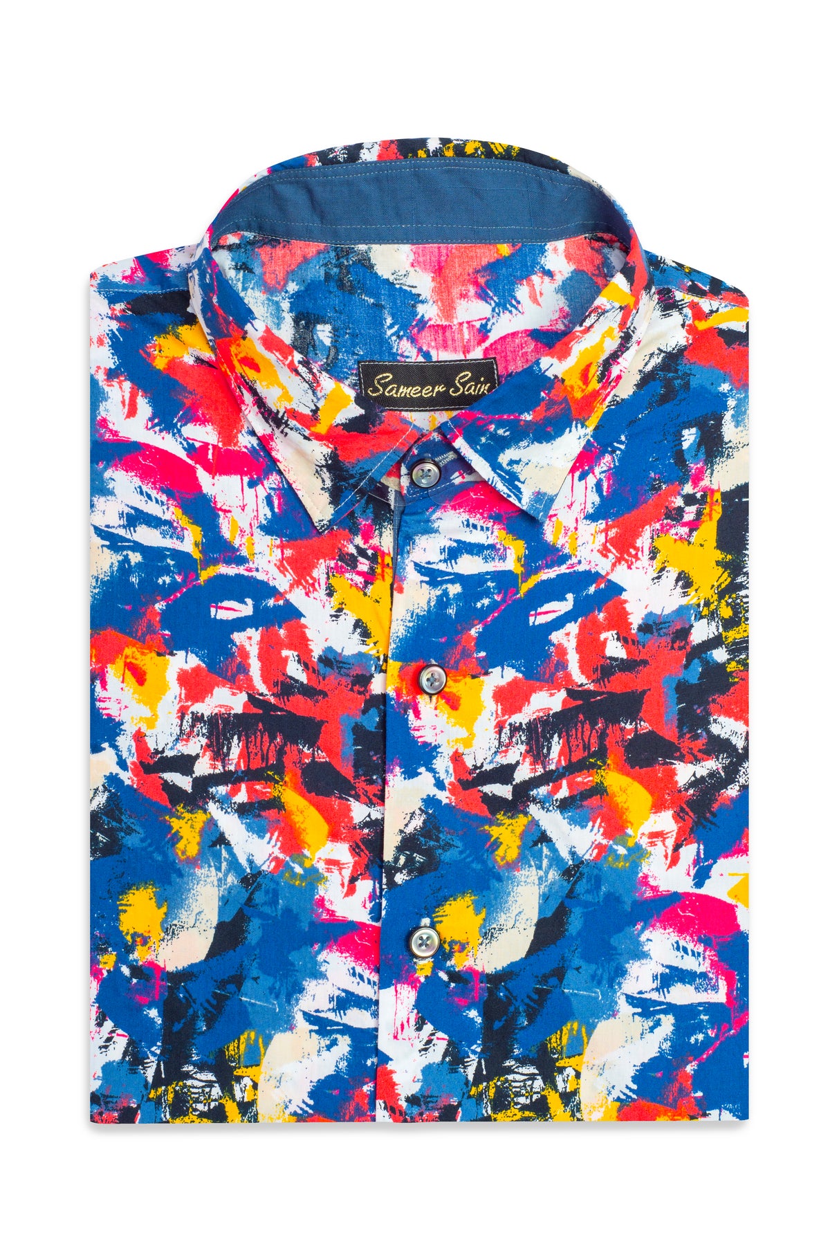 Multi colours printed Shirt collar